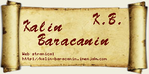 Kalin Baračanin vizit kartica